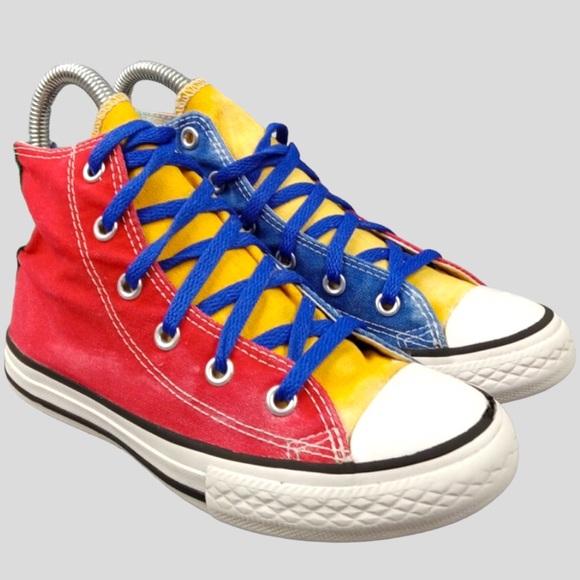 Converse High Top Chuck Taylor All Stars Multicolor Primary Colors Size Youth 1 - Picture 3 of 7